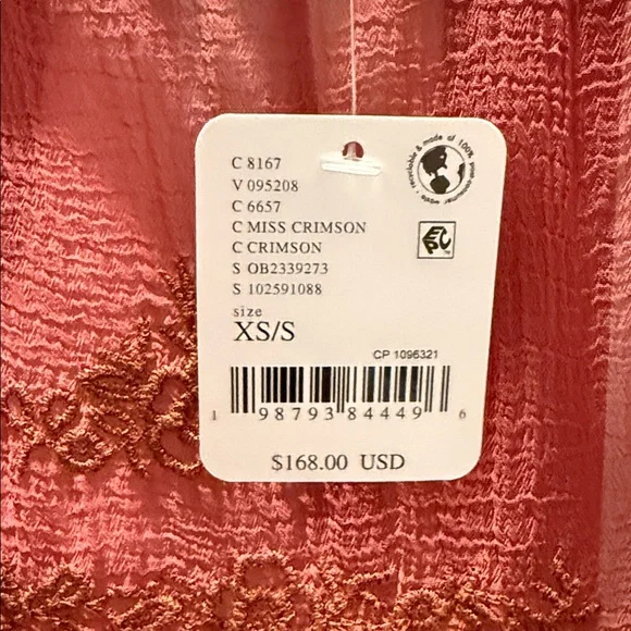 Free People Red Lace Trim Robe - Picture 5 of 5